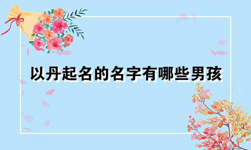 以丹起名的名字有哪些男孩