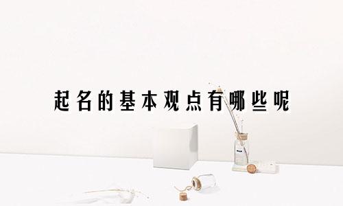 起名的基本观点有哪些呢