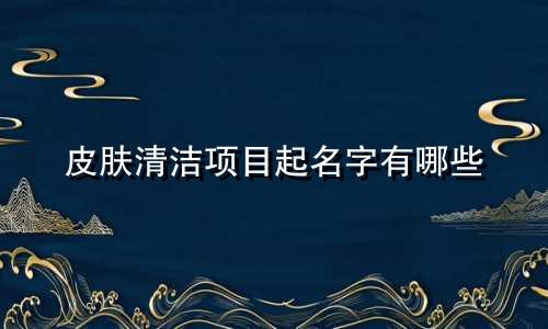 皮肤清洁项目起名字有哪些