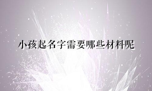 小孩起名字需要哪些材料呢