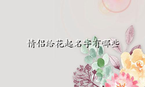 情侣给花起名字有哪些
