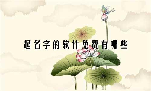 起名字的软件免费有哪些