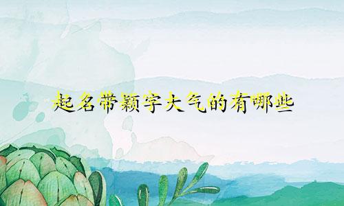 起名带颖字大气的有哪些