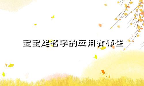 宝宝起名字的应用有哪些