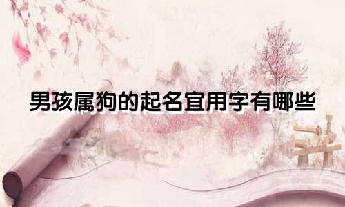 男孩属狗的起名宜用字有哪些