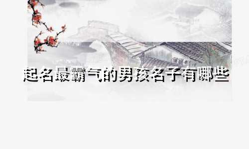 起名最霸气的男孩名子有哪些
