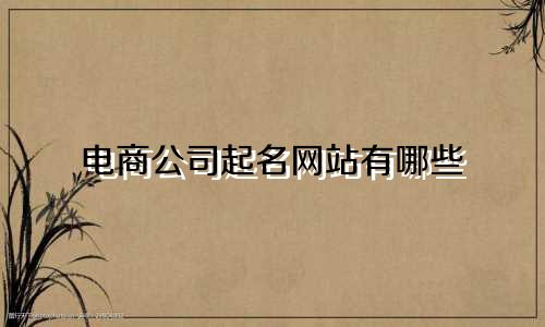 电商公司起名网站有哪些