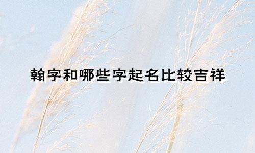 翰字和哪些字起名比较吉祥