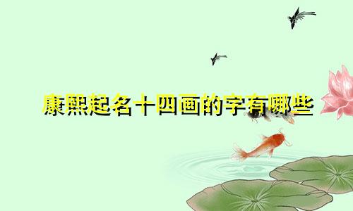 康熙起名十四画的字有哪些