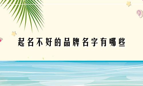 起名不好的品牌名字有哪些