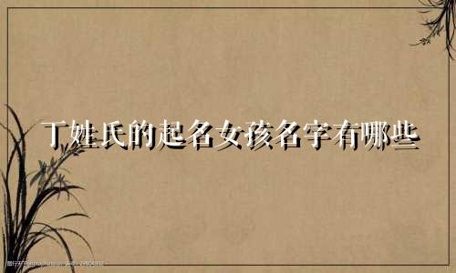 丁姓氏的起名女孩名字有哪些