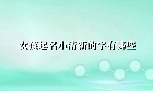 女孩起名小清新的字有哪些