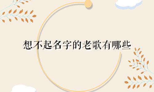 想不起名字的老歌有哪些