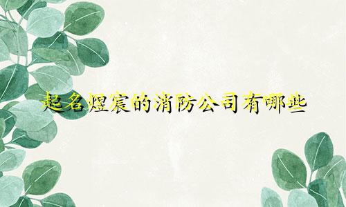 起名煜宸的消防公司有哪些