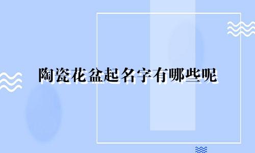 陶瓷花盆起名字有哪些呢