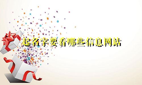 起名字要看哪些信息网站