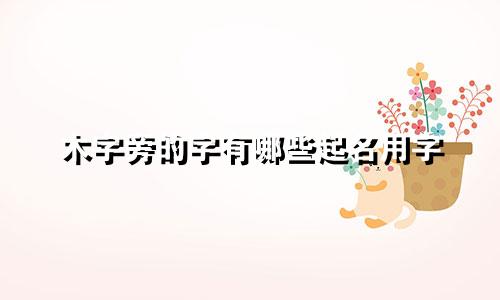 木字旁的字有哪些起名用字