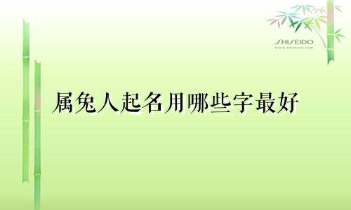 属兔人起名用哪些字最好