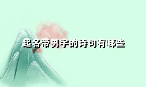 起名带男字的诗句有哪些