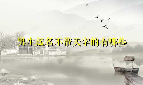 男生起名不带天字的有哪些