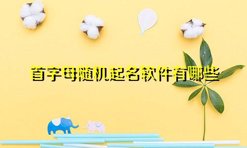 首字母随机起名软件有哪些