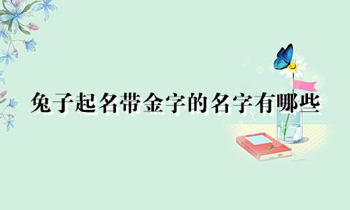 兔子起名带金字的名字有哪些