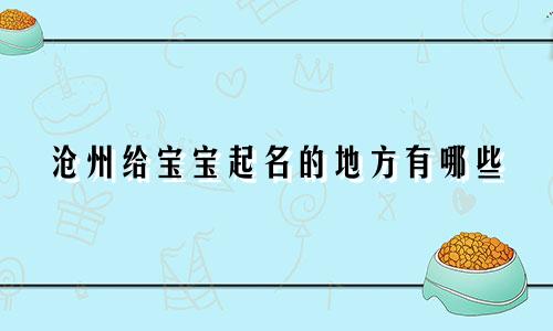 沧州给宝宝起名的地方有哪些