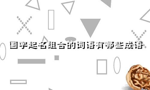 国字起名组合的词语有哪些成语