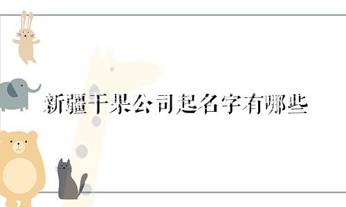 新疆干果公司起名字有哪些