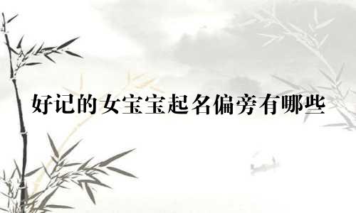 好记的女宝宝起名偏旁有哪些