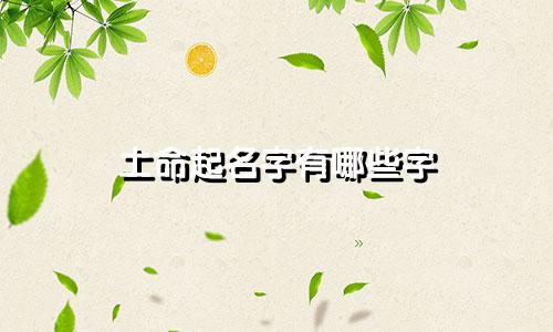 土命起名字有哪些字