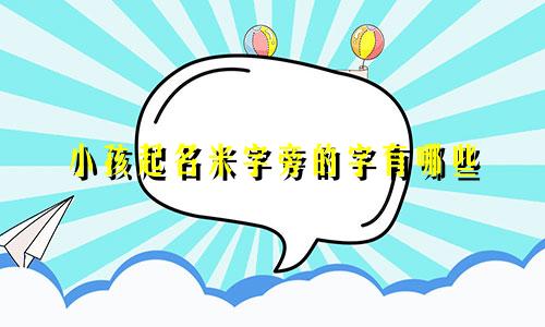 小孩起名米字旁的字有哪些