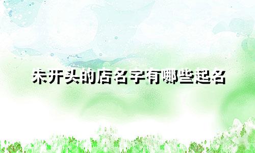 朱开头的店名字有哪些起名