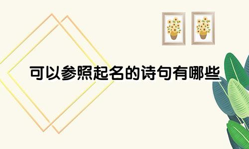 可以参照起名的诗句有哪些