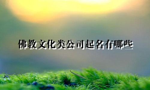 佛教文化类公司起名有哪些