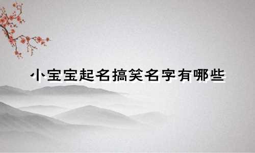 小宝宝起名搞笑名字有哪些