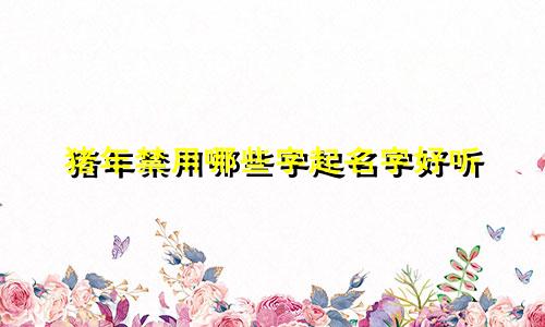 猪年禁用哪些字起名字好听