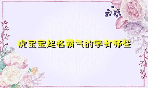 虎宝宝起名霸气的字有哪些