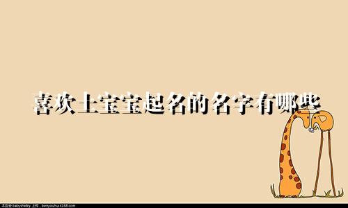 喜欢土宝宝起名的名字有哪些