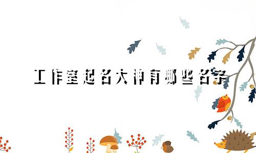 工作室起名大神有哪些名字