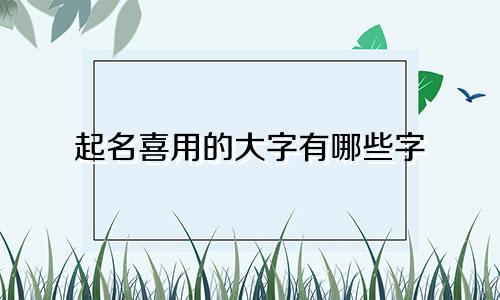 起名喜用的大字有哪些字