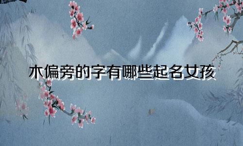 木偏旁的字有哪些起名女孩