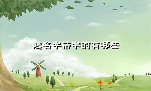 起名字带宇的有哪些