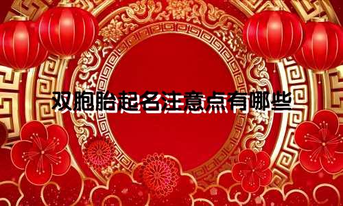 双胞胎起名注意点有哪些