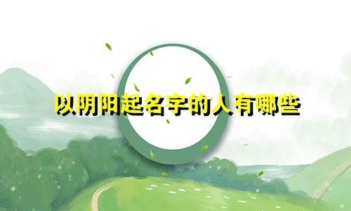 以阴阳起名字的人有哪些