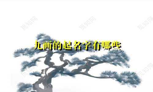 九画的起名字有哪些