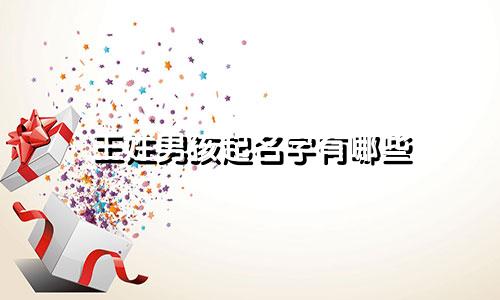王姓男孩起名字有哪些