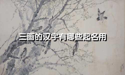 三画的汉字有哪些起名用