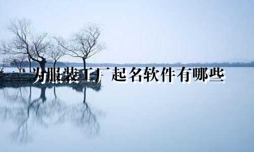 为服装工厂起名软件有哪些