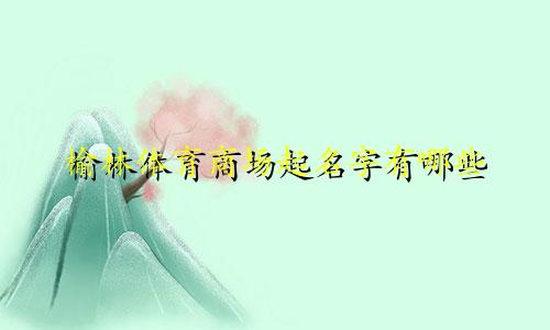 榆林体育商场起名字有哪些